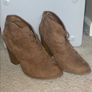 Tan Faux Suede Booties size 8.5
